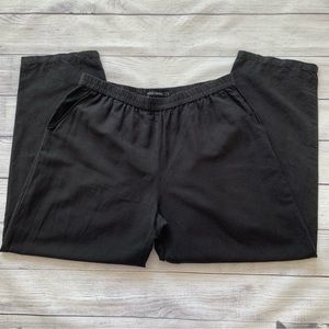 Gudrun Sjoden Black Linen Cotton Black High Waist Tapered Wide Leg Pants